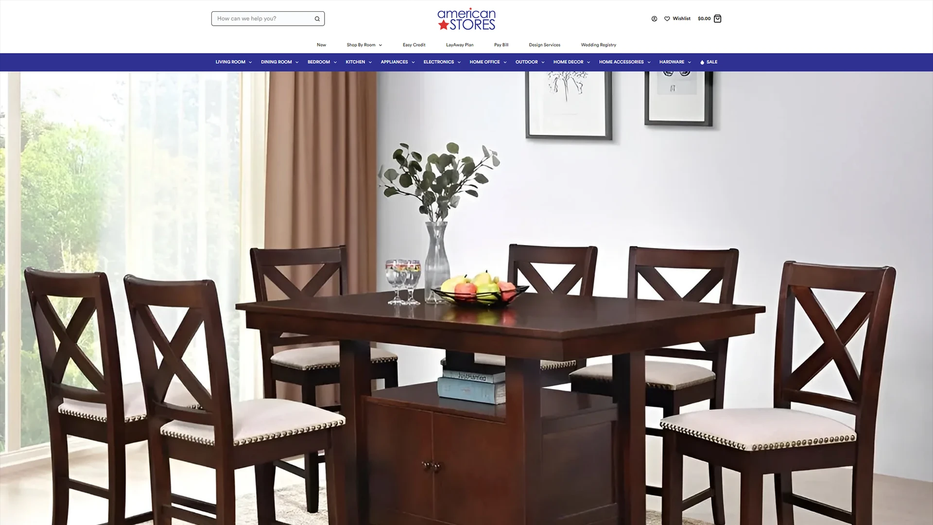 American Stores TT e-commerce website design mockup