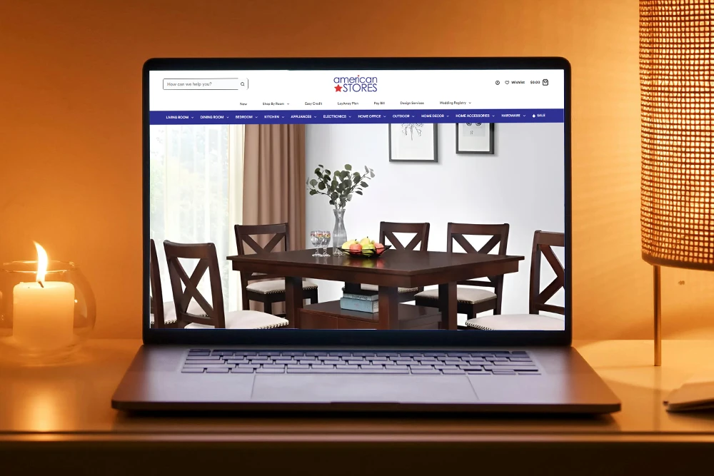 American Stores TT e-commerce website design mockup