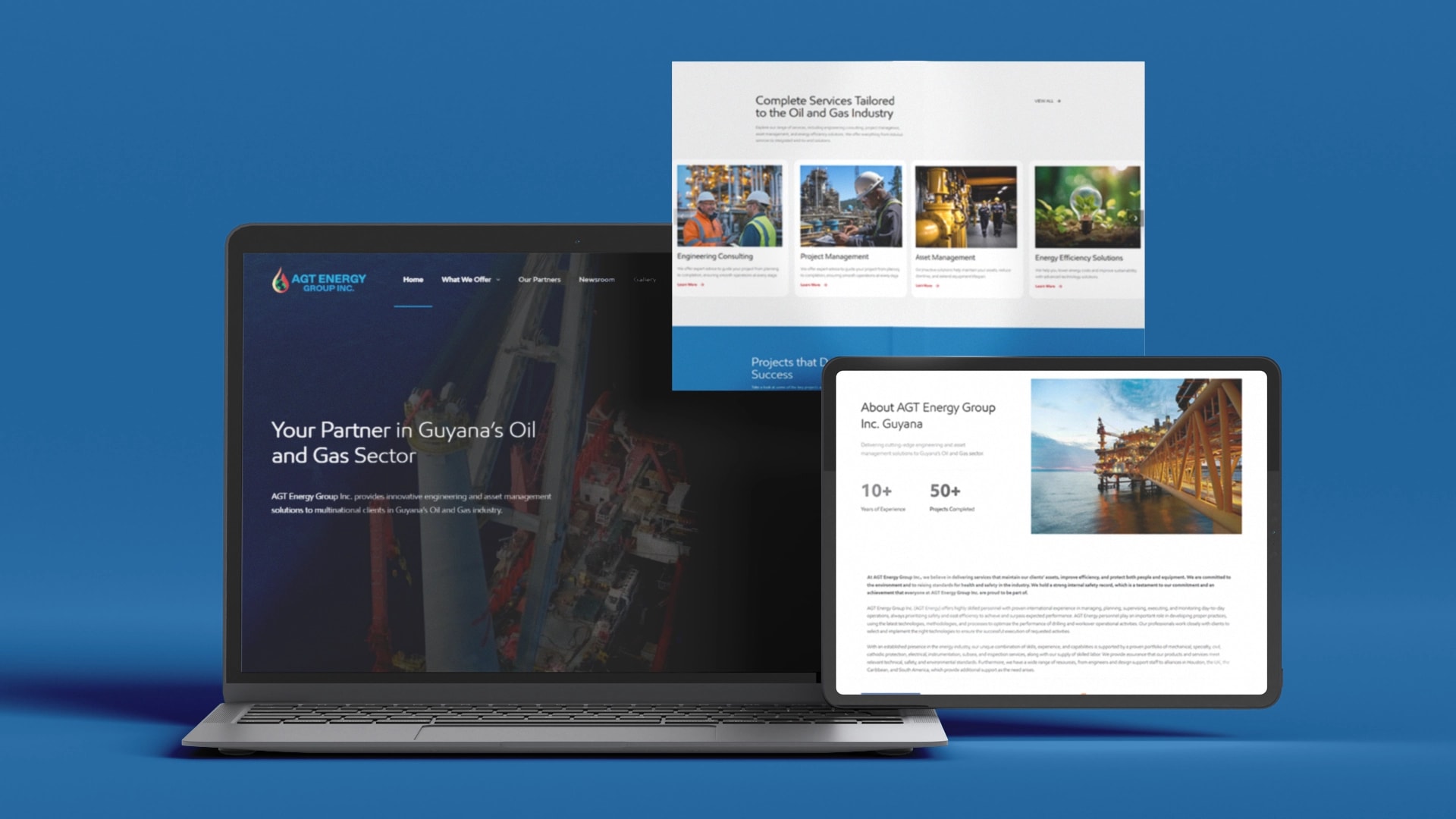 AGT Energy Group corporate website design mockup