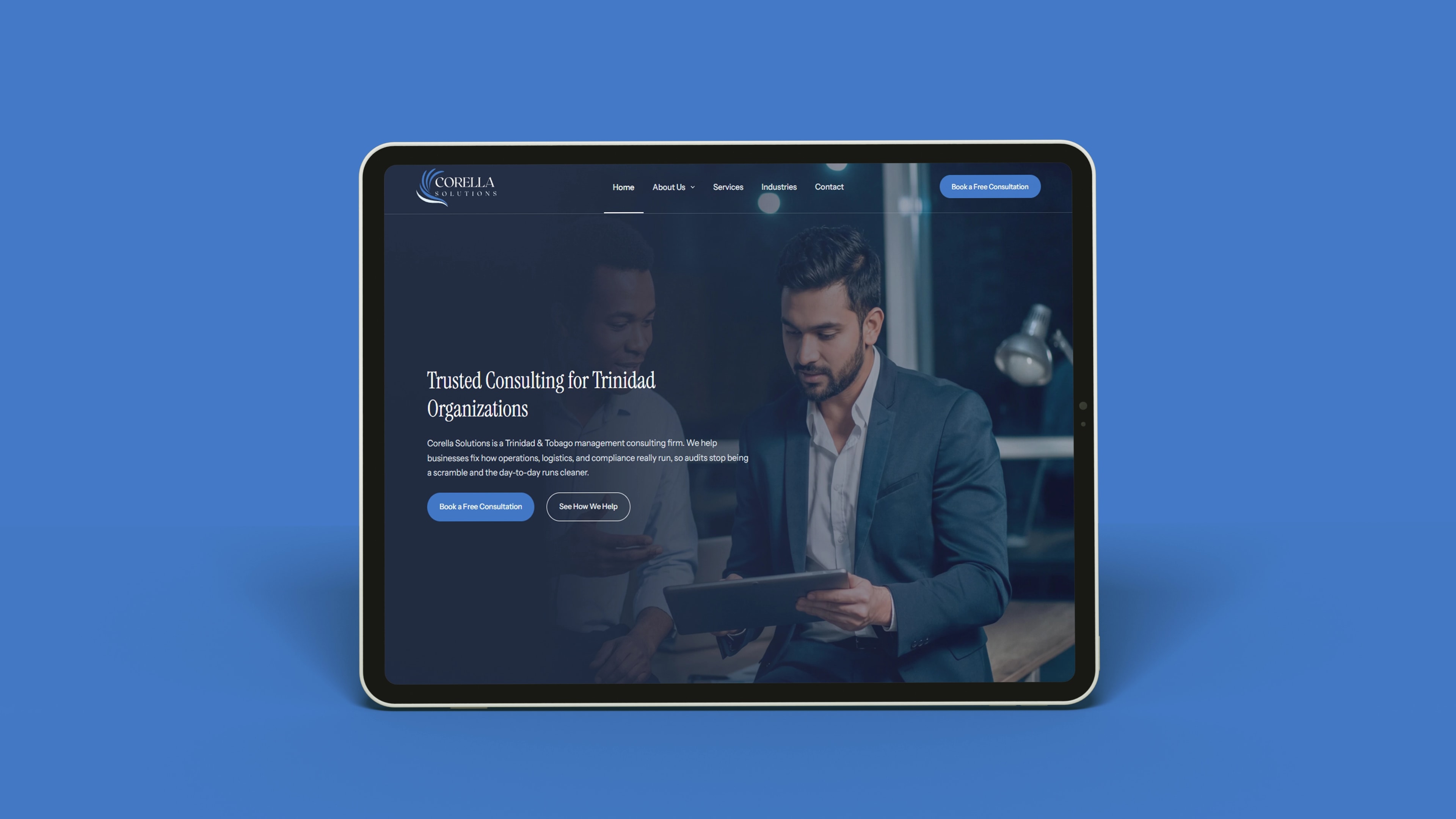 Corella Solutions consulting website design mockup Corella Solutions consulting website design mockup